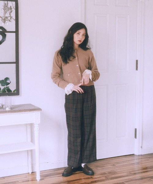 earth music&ecology（アースミュージックアンドエコロジー）の「【毛玉になりにくい】パウダーシャギークルーネックカーディガン（カーディガン/ボレロ・レディース・ボルドー/ライトグレー/ネイビー/ベージュ/アイボリー・FREE）」の12枚目の写真