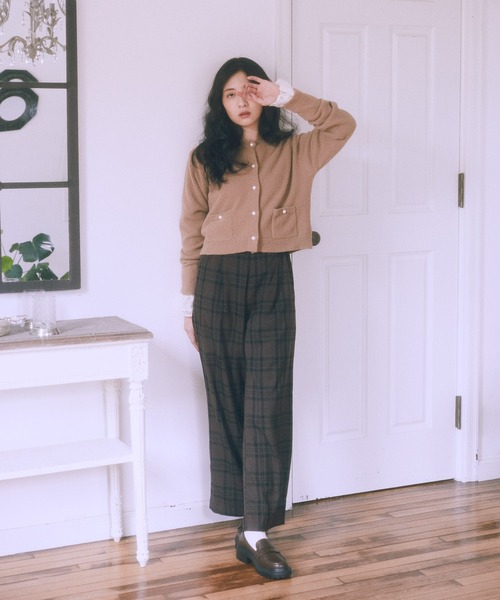 earth music&ecology（アースミュージックアンドエコロジー）の「【毛玉になりにくい】パウダーシャギークルーネックカーディガン（カーディガン/ボレロ・レディース・ボルドー/ライトグレー/ネイビー/ベージュ/アイボリー・FREE）」の14枚目の写真