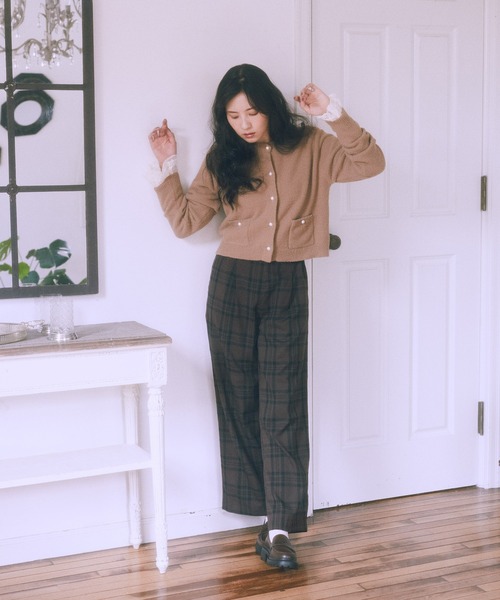 earth music&ecology（アースミュージックアンドエコロジー）の「【毛玉になりにくい】パウダーシャギークルーネックカーディガン（カーディガン/ボレロ・レディース・ボルドー/ライトグレー/ネイビー/ベージュ/アイボリー・FREE）」の15枚目の写真