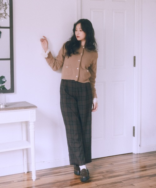 earth music&ecology（アースミュージックアンドエコロジー）の「【毛玉になりにくい】パウダーシャギークルーネックカーディガン（カーディガン/ボレロ・レディース・ボルドー/ライトグレー/ネイビー/ベージュ/アイボリー・FREE）」の16枚目の写真