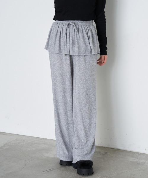 RAY CASSIN(レイカズン)の「カットレイヤードパンツ(その他パンツ・レディース・チャコールグレー/グレー/ブラウン・FREE)」の1枚目の写真