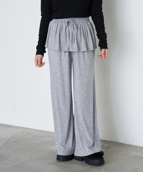 RAY CASSIN(レイカズン)の「カットレイヤードパンツ(その他パンツ・レディース・チャコールグレー/グレー/ブラウン・FREE)」の7枚目の写真