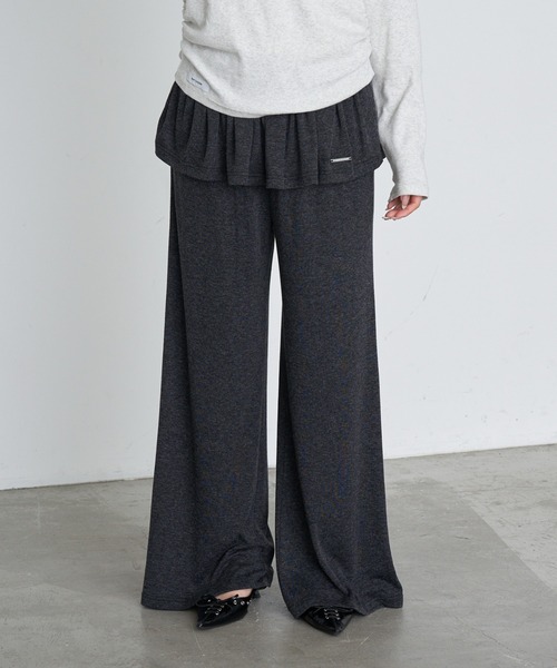 RAY CASSIN(レイカズン)の「カットレイヤードパンツ(その他パンツ・レディース・チャコールグレー/グレー/ブラウン・FREE)」の4枚目の写真