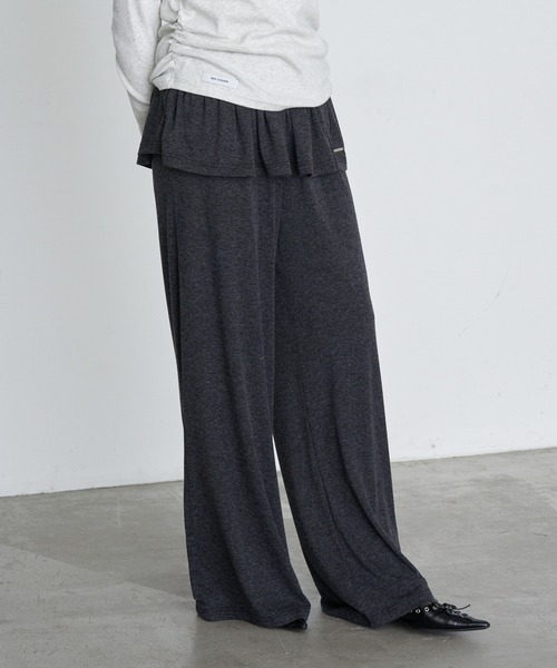 RAY CASSIN(レイカズン)の「カットレイヤードパンツ(その他パンツ・レディース・チャコールグレー/グレー/ブラウン・FREE)」の5枚目の写真