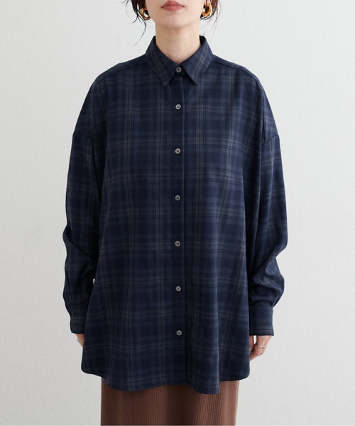 セール】【LARUTA】チェック柄シャツプルオーバー（シャツ/ブラウス