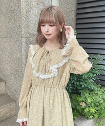 F i.n.t | レース使い小花柄ラッフルワンピース(ワンピース)