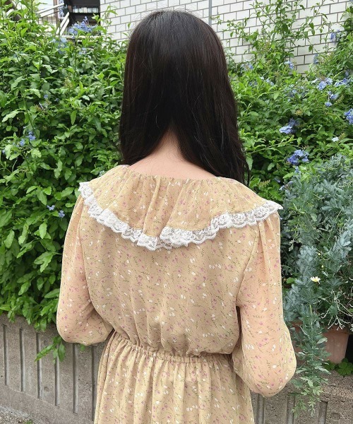 F i.n.t（フィント）の「レース使い小花柄ラッフルワンピース（ワンピース・レディース・ボルドー/マスタード・FREE）」の15枚目の写真