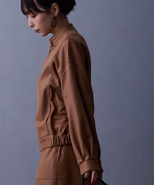 NICOLE white（ニコルホワイト）の「【セットアップ対応】スタンドブルゾン（ブルゾン・レディース・チャコール/ブラック/キャメル・FREE）」の8枚目の写真