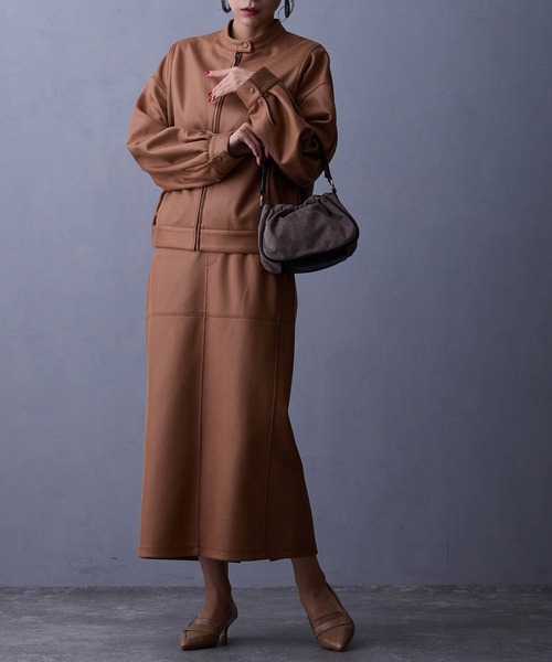 NICOLE white（ニコルホワイト）の「【セットアップ対応】スタンドブルゾン（ブルゾン・レディース・チャコール/ブラック/キャメル・FREE）」の14枚目の写真