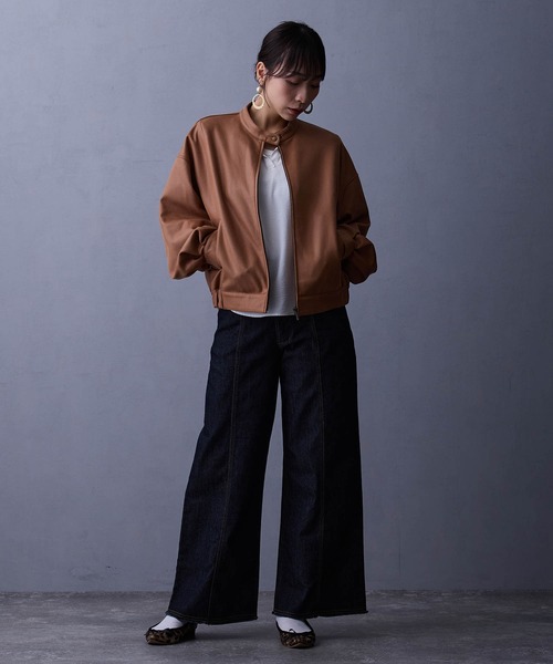 NICOLE white（ニコルホワイト）の「【セットアップ対応】スタンドブルゾン（ブルゾン・レディース・チャコール/ブラック/キャメル・FREE）」の16枚目の写真