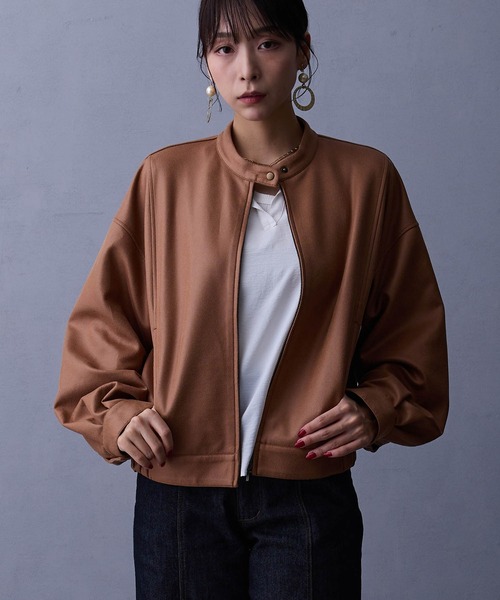 NICOLE white（ニコルホワイト）の「【セットアップ対応】スタンドブルゾン（ブルゾン・レディース・チャコール/ブラック/キャメル・FREE）」の18枚目の写真