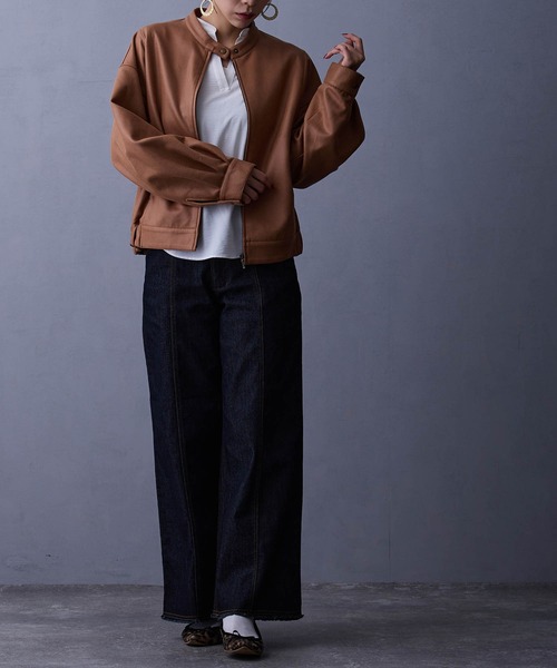 NICOLE white（ニコルホワイト）の「【セットアップ対応】スタンドブルゾン（ブルゾン・レディース・チャコール/ブラック/キャメル・FREE）」の21枚目の写真