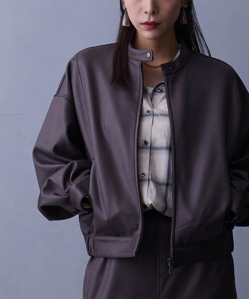 NICOLE white（ニコルホワイト）の「【セットアップ対応】スタンドブルゾン（ブルゾン・レディース・チャコール/ブラック/キャメル・FREE）」の22枚目の写真