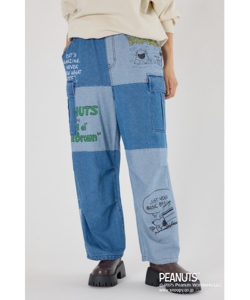 RODEO CROWNS WIDE BOWL(ロデオクラウンズワイドボウル)の「(PEANUTS) カスタムカーゴパンツ(カーゴパンツ・レディース・カーキ/オフホワイト/ブルー・SMALL/MEDIUM)」の3枚目の写真