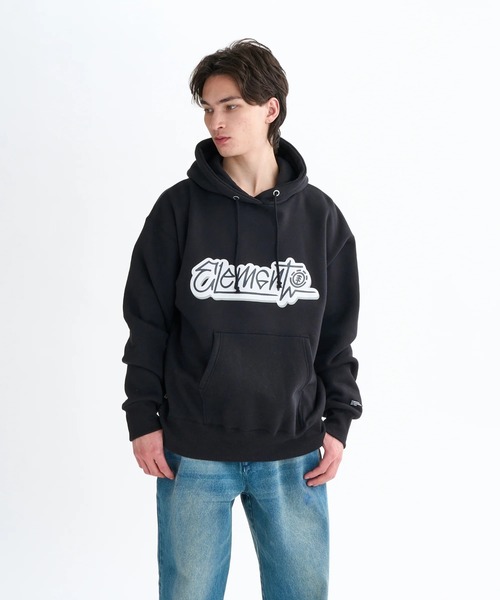 ELEMENT（エレメント）の「ELEMENT メンズ TAG2 HOOD パーカー 【2025年秋冬モデル】/エレメント裏起毛フロントロゴプリントプルオーバーパーカー・フーディー（パーカー・メンズ・ブラック系その他/ブラック/ホワイト系その他・X-LARGE/LARGE/MEDIUM）」の10枚目の写真
