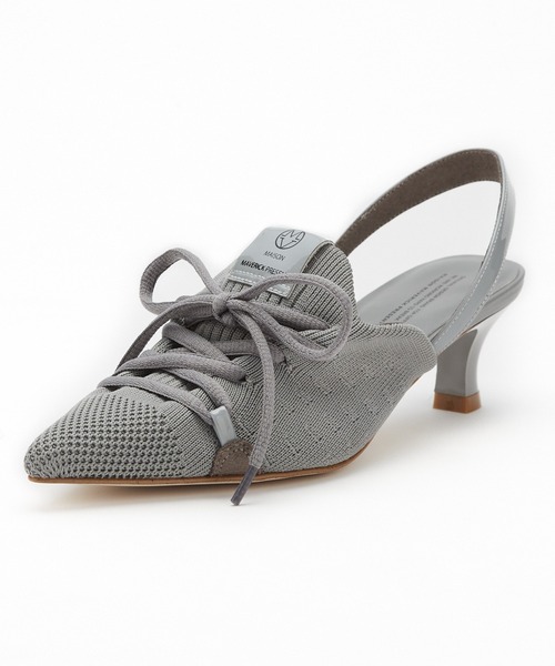 MAISON MAVERICK Knit Lace-Up Heel パンプス セール】【MAISON MAVERICK PRESENTS】Knit Lace-Up Sneaker Heels