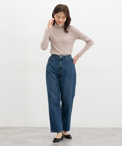 Honeys（ハニーズ）の「フライスタートルネック（Tシャツ/カットソー・レディース・ネイビー/オフホワイト/ヘザーチャコール/グレイッシュベージュ/ブラック/ブラウン系その他・L/LL/M/S）」の15枚目の写真