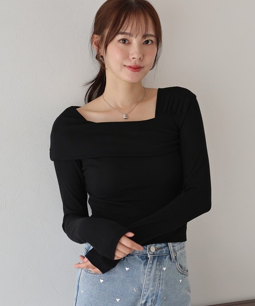 BLUEEAST(ブルーイースト)の「ワンショルダーカットソー(Tシャツ/カットソー・レディース・グレー/ホワイト/ブラック・MEDIUM)」の3枚目の写真