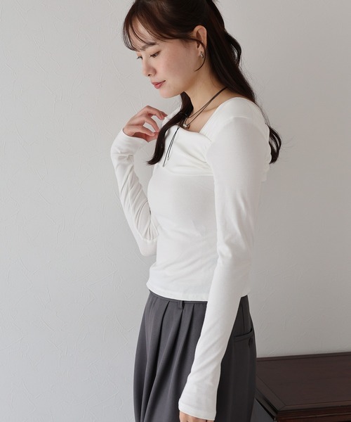 BLUEEAST(ブルーイースト)の「ワンショルダーカットソー(Tシャツ/カットソー・レディース・グレー/ホワイト/ブラック・MEDIUM)」の15枚目の写真