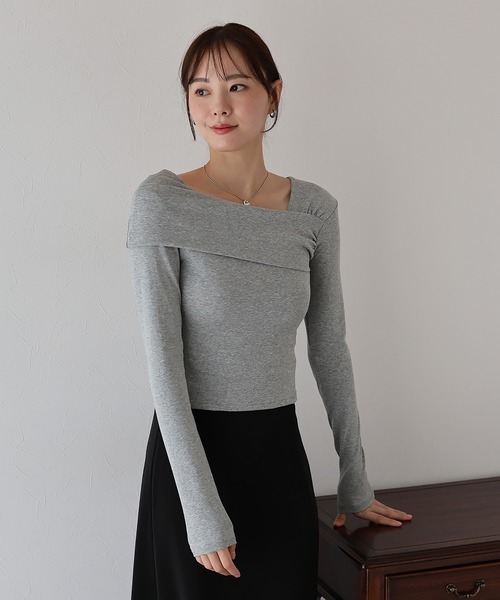 BLUEEAST(ブルーイースト)の「ワンショルダーカットソー(Tシャツ/カットソー・レディース・グレー/ホワイト/ブラック・MEDIUM)」の17枚目の写真