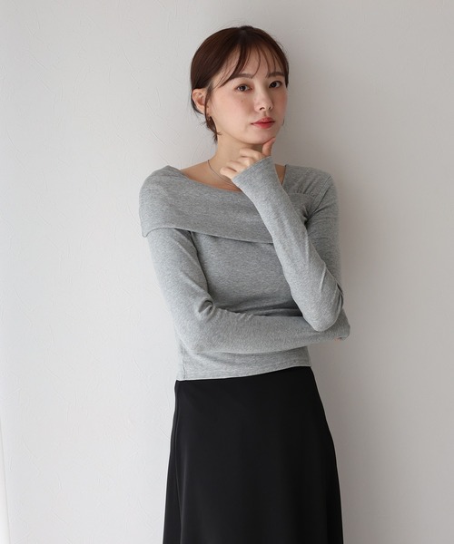 BLUEEAST(ブルーイースト)の「ワンショルダーカットソー(Tシャツ/カットソー・レディース・グレー/ホワイト/ブラック・MEDIUM)」の21枚目の写真