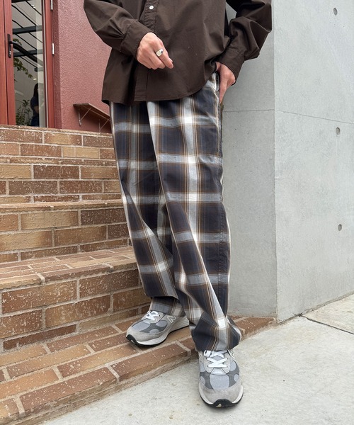CITEN(シテン)の「<CITEN>オンブレーチェックナップパンツ(その他パンツ・メンズ・ブラウン系/ネイビー・M/L)」の2枚目の写真