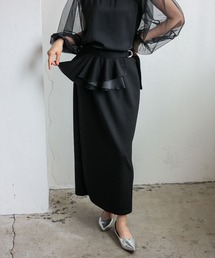 VitaFelice | 取り外しフリル付きタイトロングスカート(セットアップ対応)(スカート)