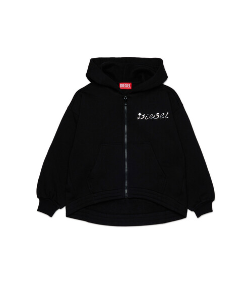 DIESEL ディーゼル ベロア ロゴ刺繍 ジップアップ パーカー ブラック 黒 セール】キッズ ジップアップパーカー STRISTANA（パーカー）｜DIESEL