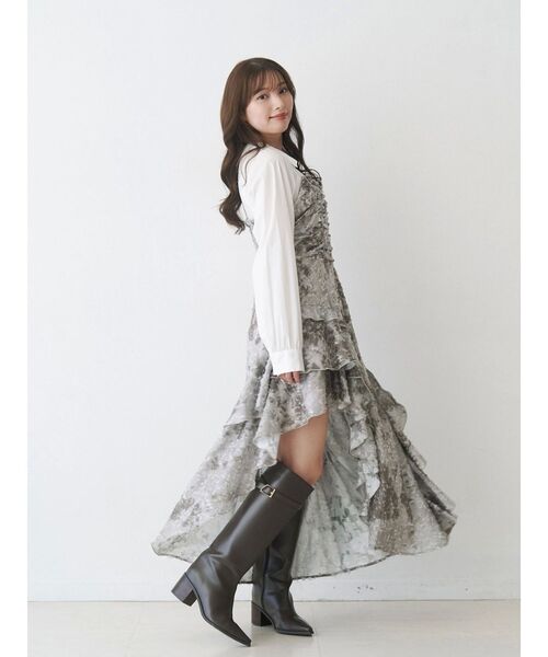 MERCURYDUO（マーキュリーデュオ）の「シャツドッキングコルセットアシメヘムワンピース（ワンピース・レディース・カーキ/チャコールグレー・SMALL/MEDIUM）」の21枚目の写真