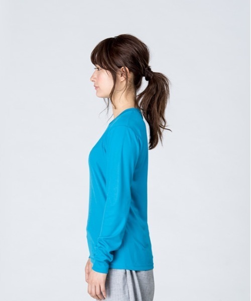 BACKYARD FAMILY（バックヤードファミリー）の「3.5オンス インターロック ドライ長袖Tシャツ（Tシャツ/カットソー・メンズ・ブラック/ピンク系その他/ネイビー/ホワイト/ダークグレー/ブラック系その他/インディゴブルー・S/M/L/LL）」の16枚目の写真