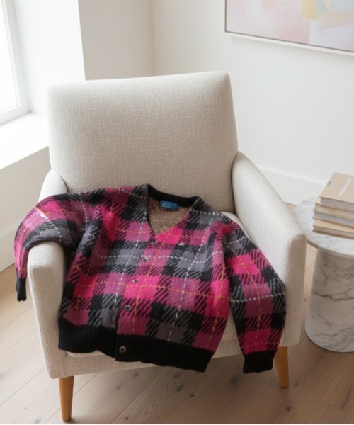 BEVERLY HILLS POLO CLUB（ビバリーヒルズポロクラブ）の「【BEVERLY HILLS POLO CLUB/ビバリーヒルズポロクラブ】モヘヤタッチニット総柄Ｖネックカーディガン（ニット/セーター・レディース・その他/その他1/その他2/その他3/その他5/その他6/その他7/その他4・MEDIUM/LARGE）」の5枚目の写真