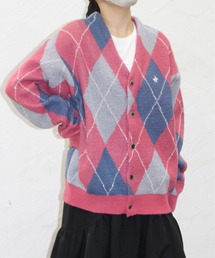 BEVERLY HILLS POLO CLUB（ビバリーヒルズポロクラブ）の「【BEVERLY HILLS POLO CLUB/ビバリーヒルズポロクラブ】モヘヤタッチニット総柄Ｖネックカーディガン（ニット/セーター）」