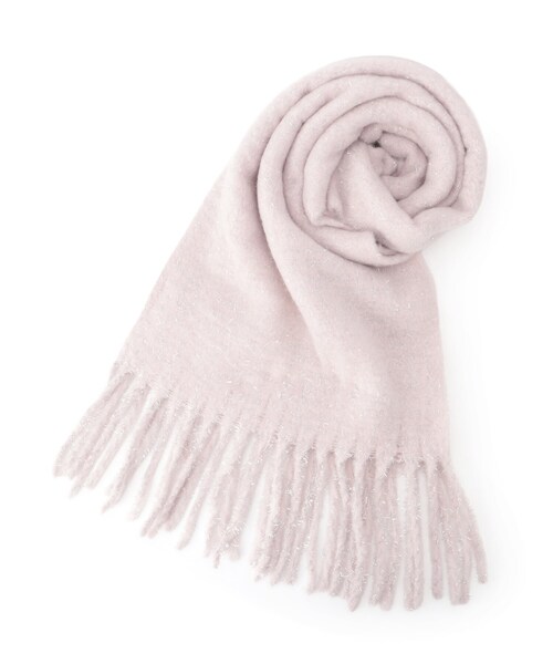 SHOO・LA・RUE（シューラルー）の「太フリンジラメストール（ストール/ショール・レディース・ピンク系/アイボリー/ブラウン系/サックスブルー/グレー・00）」の5枚目の写真