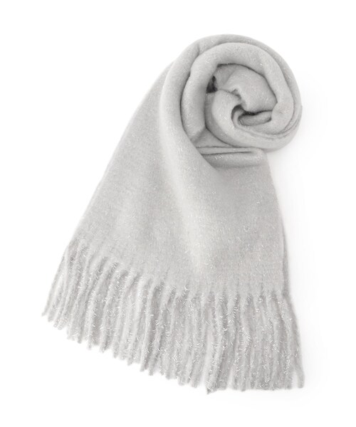 SHOO・LA・RUE（シューラルー）の「太フリンジラメストール（ストール/ショール・レディース・ピンク系/アイボリー/ブラウン系/サックスブルー/グレー・00）」の2枚目の写真