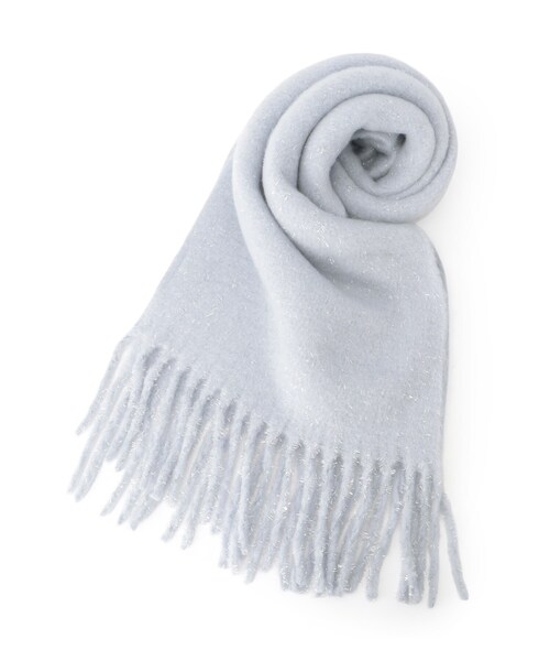 SHOO・LA・RUE（シューラルー）の「太フリンジラメストール（ストール/ショール・レディース・ピンク系/アイボリー/ブラウン系/サックスブルー/グレー・00）」の4枚目の写真