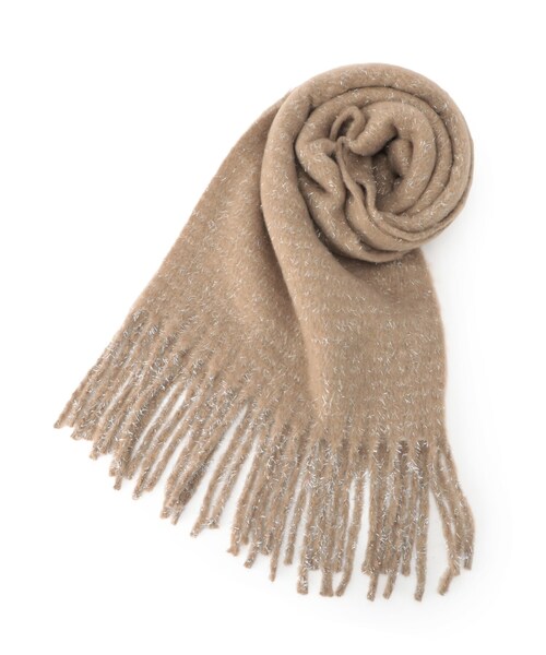 SHOO・LA・RUE（シューラルー）の「太フリンジラメストール（ストール/ショール・レディース・ピンク系/アイボリー/ブラウン系/サックスブルー/グレー・00）」の7枚目の写真