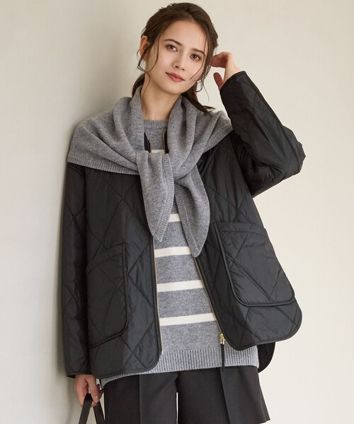 23区（ニジュウサンク）の「【SLOW/一部店舗限定】中綿 パデットアウター（ダウンジャケット/コート・レディース・カーキ系/ブラック系/ベージュ系・38）」の2枚目の写真