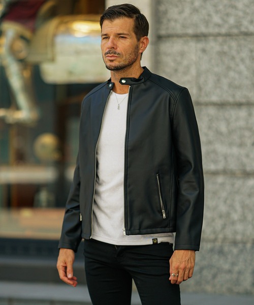 ライダースジャケット PUレザー メンズ ジャケット セールPUレザーシングルライダース メンズ ジャケット アウター