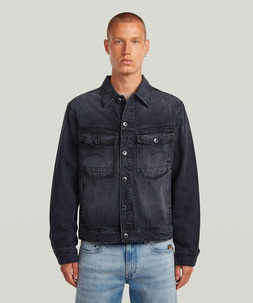 G-STAR(ジースター)の「DAKOTA JACKET/ヴィンテージライクウォッシュド加工クラシックスタイルデニムジャケット(デニムジャケット・メンズ・ブラック系その他・X-SMALL/MEDIUM/SMALL/LARGE/X-LARGE)」の1枚目の写真