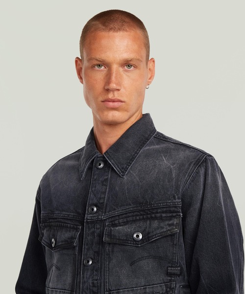 G-STAR(ジースター)の「DAKOTA JACKET/ヴィンテージライクウォッシュド加工クラシックスタイルデニムジャケット(デニムジャケット・メンズ・ブラック系その他・X-SMALL/MEDIUM/SMALL/LARGE/X-LARGE)」の5枚目の写真