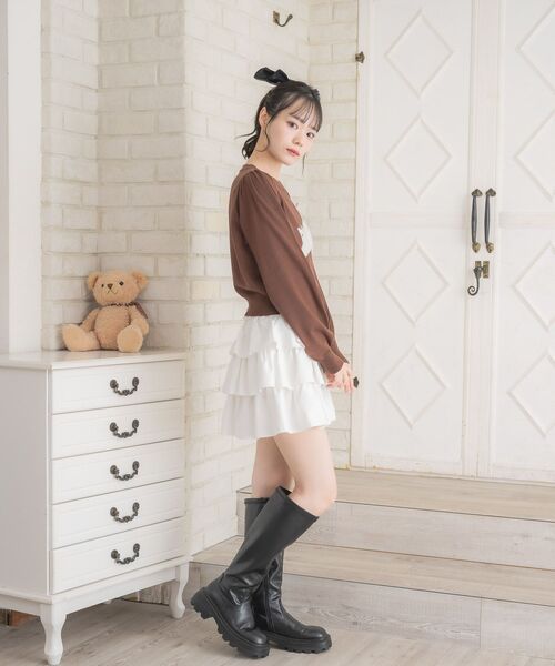 ems excite（エムズエキサイト）の「3段ミニSK（スカート・レディース・オフホワイト/ベージュ/ブラック・FREE）」の8枚目の写真