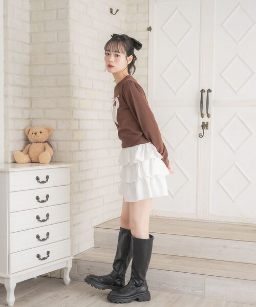 ems excite（エムズエキサイト）の「3段ミニSK（スカート・レディース・オフホワイト/ベージュ/ブラック・FREE）」の10枚目の写真