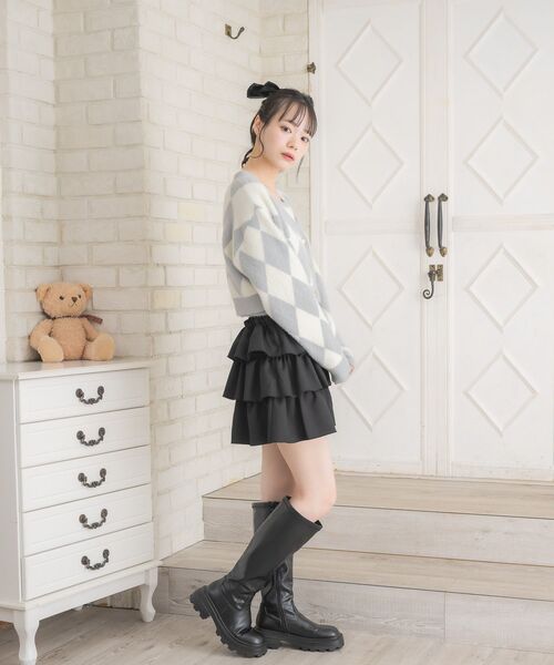 ems excite（エムズエキサイト）の「3段ミニSK（スカート・レディース・オフホワイト/ベージュ/ブラック・FREE）」の21枚目の写真