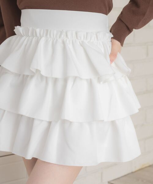 ems excite（エムズエキサイト）の「3段ミニSK（スカート・レディース・オフホワイト/ベージュ/ブラック・FREE）」の5枚目の写真