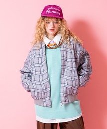 a.p.o.v.（エーピーオービー）の「a.p.o.v. ウェーブチェック柄ポリオーバーサイズブルゾンジャケット（ブルゾン）」