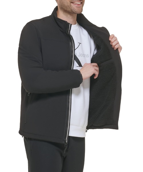 Calvin Klein(カルバン・クライン)の「【 Calvin Klein / カルバン クライン 】SHERPA LINED SOFT SHELL JACKET / シェルパ ラインド ソフト シェル ジャケット(ブルゾン・メンズ・ブラック/ネイビー/ダークグレー・MEDIUM/X-LARGE/LARGE)」の4枚目の写真