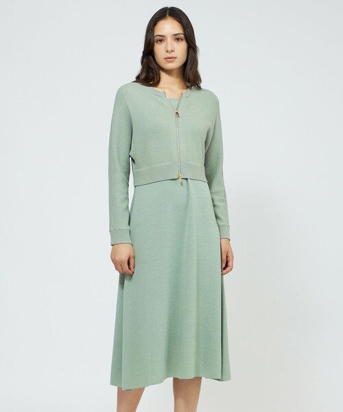 EPOCA(エポカ)の「【La maglia】 ジップアップニットワンピース(ワンピース・レディース・ブラック/グリーン系その他・38/40)」の2枚目の写真