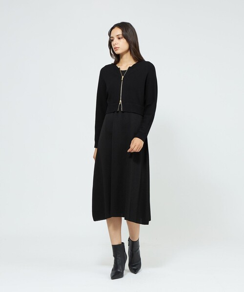 EPOCA(エポカ)の「【La maglia】 ジップアップニットワンピース(ワンピース・レディース・ブラック/グリーン系その他・38/40)」の3枚目の写真