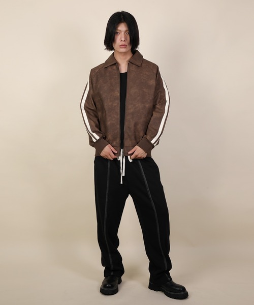 aimoha(アイモハ)の「ラインスリーブ フェイクレザージャケット/Lined sleeve faux leather jacket(その他アウター・メンズ・ダークグレー/ブラウン・LARGE/MEDIUM/X-LARGE)」の13枚目の写真