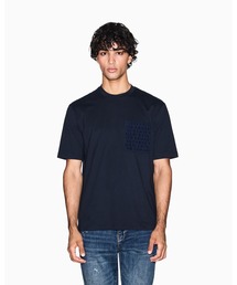 【A|X アルマーニ エクスチェンジ】オールオーバーロゴポケット 半袖クルーネックTシャツ/REGULAR+